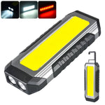 USB Rechargeable COB Work Light LED Flashlight Power Bank 18650 Portable Camping Lamp with Magnet Waterproof Lantern