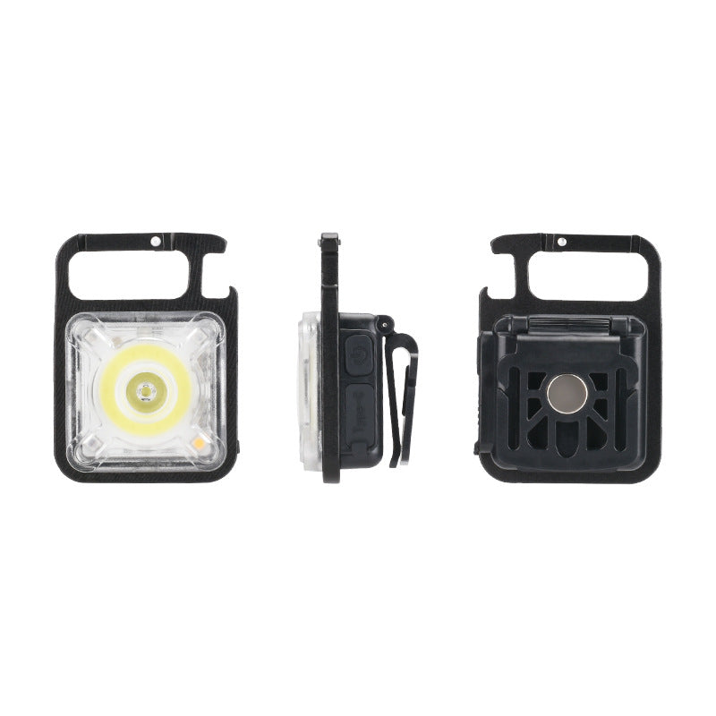 Multifunctional Mini LED Flashlight Key Chain Light Portable Camping Light COB Tent Lamp with Magnetic 11 Lighting Modes