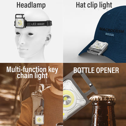 Multifunctional Mini LED Flashlight Key Chain Light Portable Camping Light COB Tent Lamp with Magnetic 11 Lighting Modes