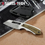 SwissTech Outdoor Knife Straight Knife Portable EDC Knife With K Sheath And Steel Ball Chain