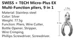 SWISS + TECH Micro-Plus EX Multi-Function Pliers 9 in 1 Folding Plier Screwdriver Outdoor Camping Pocket Tool