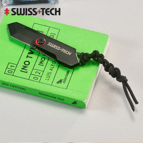 Swiss Tech ST014008 Mini Opening Knife Folding Multi-function Portable Car Keychain Express Outdoor Hunting Camping Gift EDC
