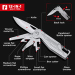 SWISS TECH 13 in 1 Folding Multi Tool Outdoor Pocket Mini Camping Portable Multitool