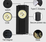 Keychain Light Type-C USB Rechargeable 6 Lighting Modes Magnetic Tail Wide-angle Protable LED Flashlight