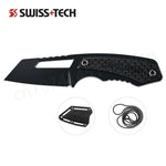 SwissTech Outdoor Knife Straight Knife Portable EDC Knife With K Sheath And Steel Ball Chain