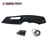 SwissTech Outdoor Knife Straight Knife Portable EDC Knife With K Sheath And Steel Ball Chain