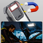 USB Rechargeable COB Work Light LED Flashlight Power Bank 18650 Portable Camping Lamp with Magnet Waterproof Lantern