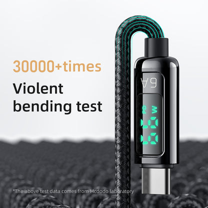 Mcdodo PD 66W USB To Type C 6A Fast Charging Cable For Huawei Xiaomi Samsung VIVO OPPO QC Flash Charge Digital Display Data Cord
