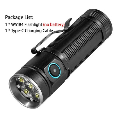 6 LED EDC Flashlights Portable Rechargeable Torch Outdoor IPX65 Waterproof Hiking Camping Emergency Work Light