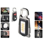 Mutifuction Portable keychain light LED Flashlight COB Emergency Lamp For Cigarette lighter Corkscrew Outdoor Camping Work Light