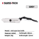 Swiss Tech ST014008 Mini Opening Knife Folding Multi-function Portable Car Keychain Express Outdoor Hunting Camping Gift EDC