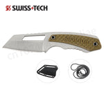 SwissTech Outdoor Knife Straight Knife Portable EDC Knife With K Sheath And Steel Ball Chain