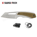 SwissTech Outdoor Knife Straight Knife Portable EDC Knife With K Sheath And Steel Ball Chain