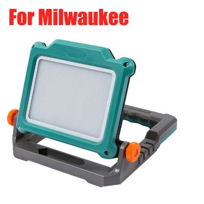 Foldable Cordless LED Work Light For Makita /DeWalt /Milwaukee Floodlight