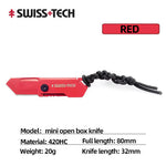 Swiss Tech ST014008 Mini Opening Knife Folding Multi-function Portable Car Keychain Express Outdoor Hunting Camping Gift EDC