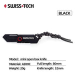 Swiss Tech ST014008 Mini Opening Knife Folding Multi-function Portable Car Keychain Express Outdoor Hunting Camping Gift EDC