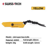 Swiss Tech ST014008 Mini Opening Knife Folding Multi-function Portable Car Keychain Express Outdoor Hunting Camping Gift EDC