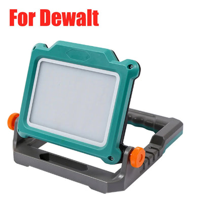 Foldable Cordless LED Work Light For Makita /DeWalt /Milwaukee Floodlight