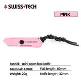 Swiss Tech ST014008 Mini Opening Knife Folding Multi-function Portable Car Keychain Express Outdoor Hunting Camping Gift EDC