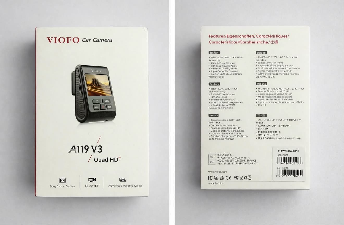 VIOFO A119 V3 Quad HD+ Car Front Dash Camera