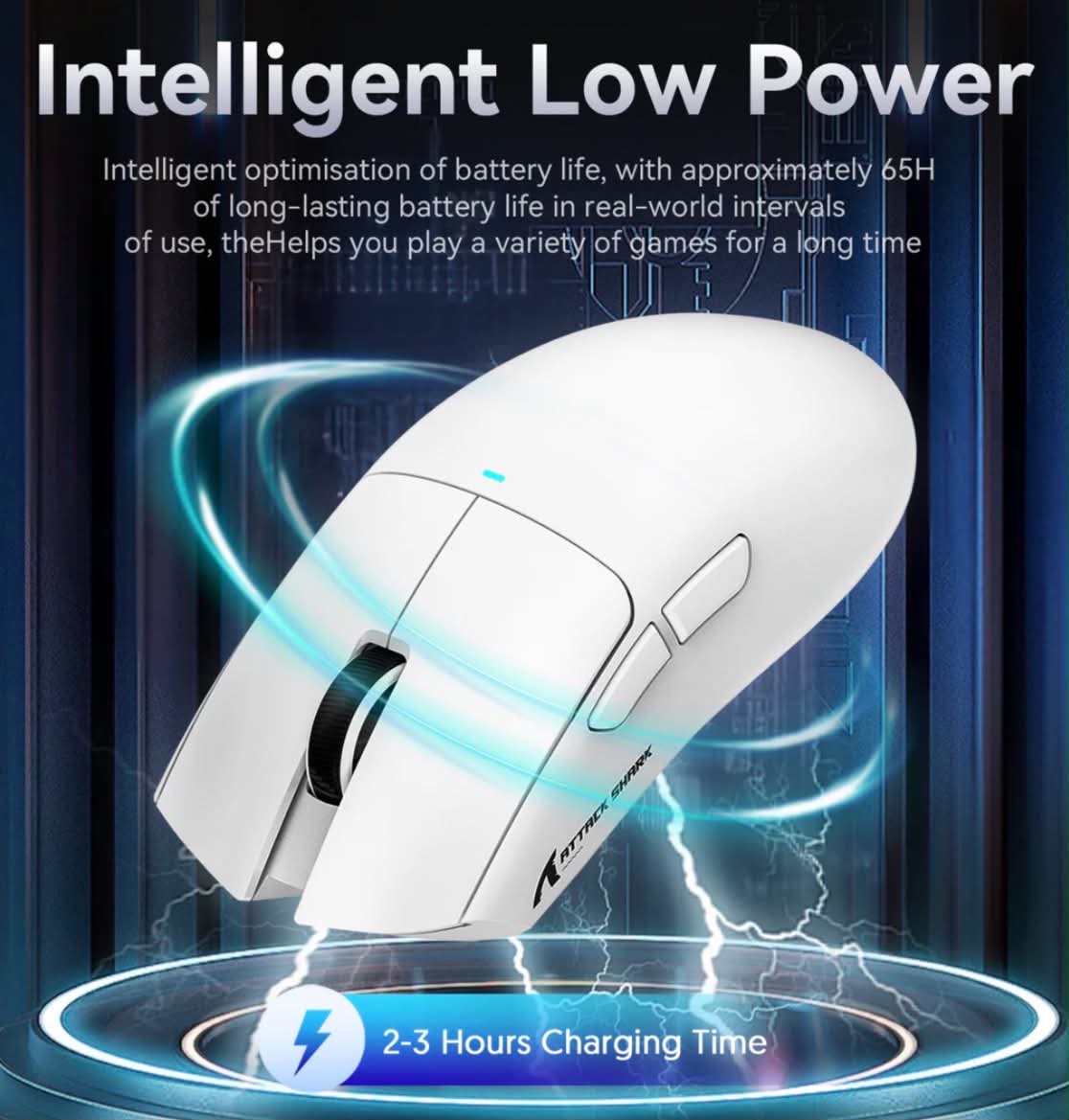 ATTACK SHARK X11 Gaming Mouse W/Magnetic Charging Dock RGB LED