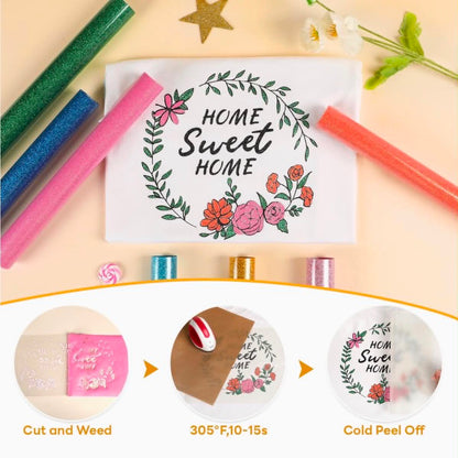 HTVRONT Glitter Heat Transfer Vinyl - 13 Sheets 12" x 10"