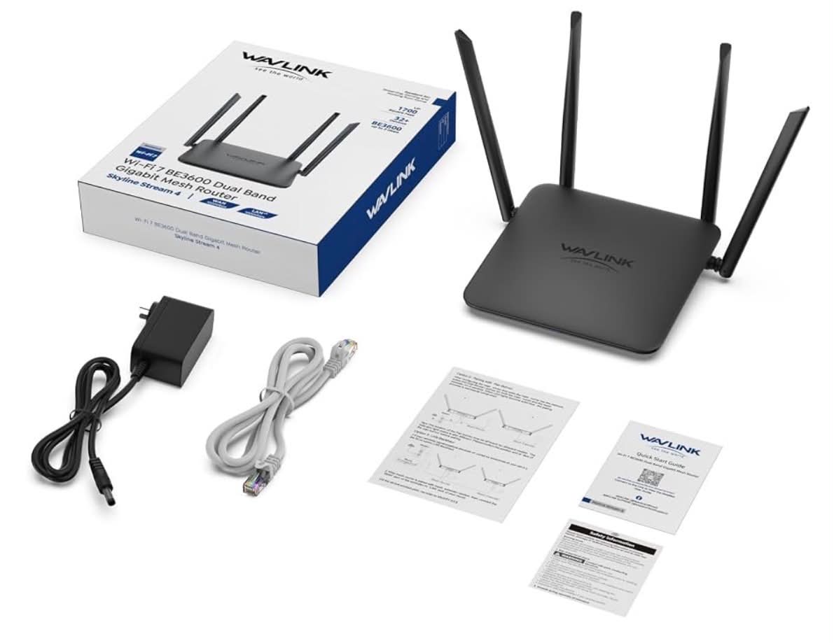 WAVLINK BE3600 WiFi 7 Dual Band Gigabit Mesh Gaming Router
