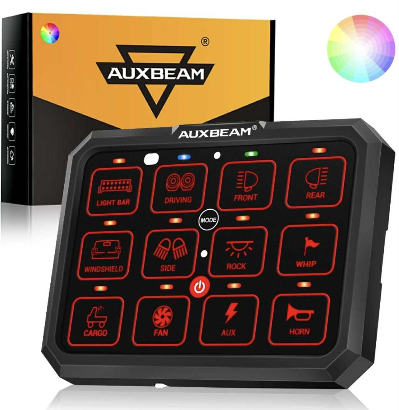AUXBEAM 12 Gang Switch Panel W/RGB Backlight | RB120 | 12V - 24V