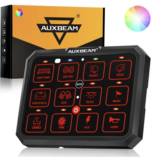 AUXBEAM 12 Gang Switch Panel W/RGB Backlight | RB120 | 12V - 24V