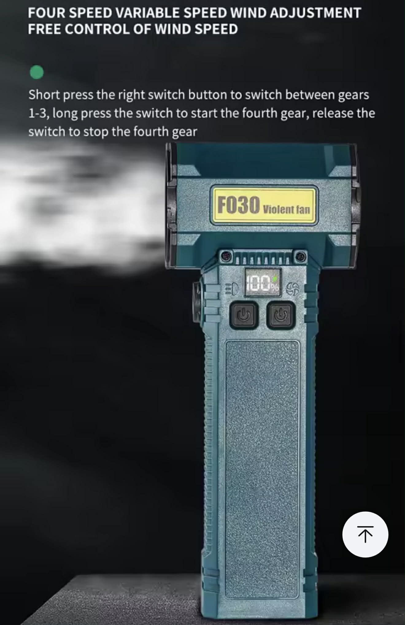 F030 Violent Fan Dual Blow-Suction W/Light+2*Attachments
