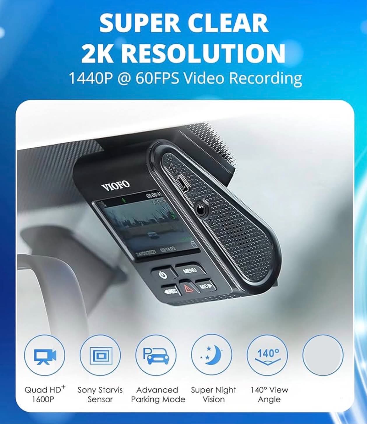 VIOFO A119 V3 Quad HD+ Car Front Dash Camera