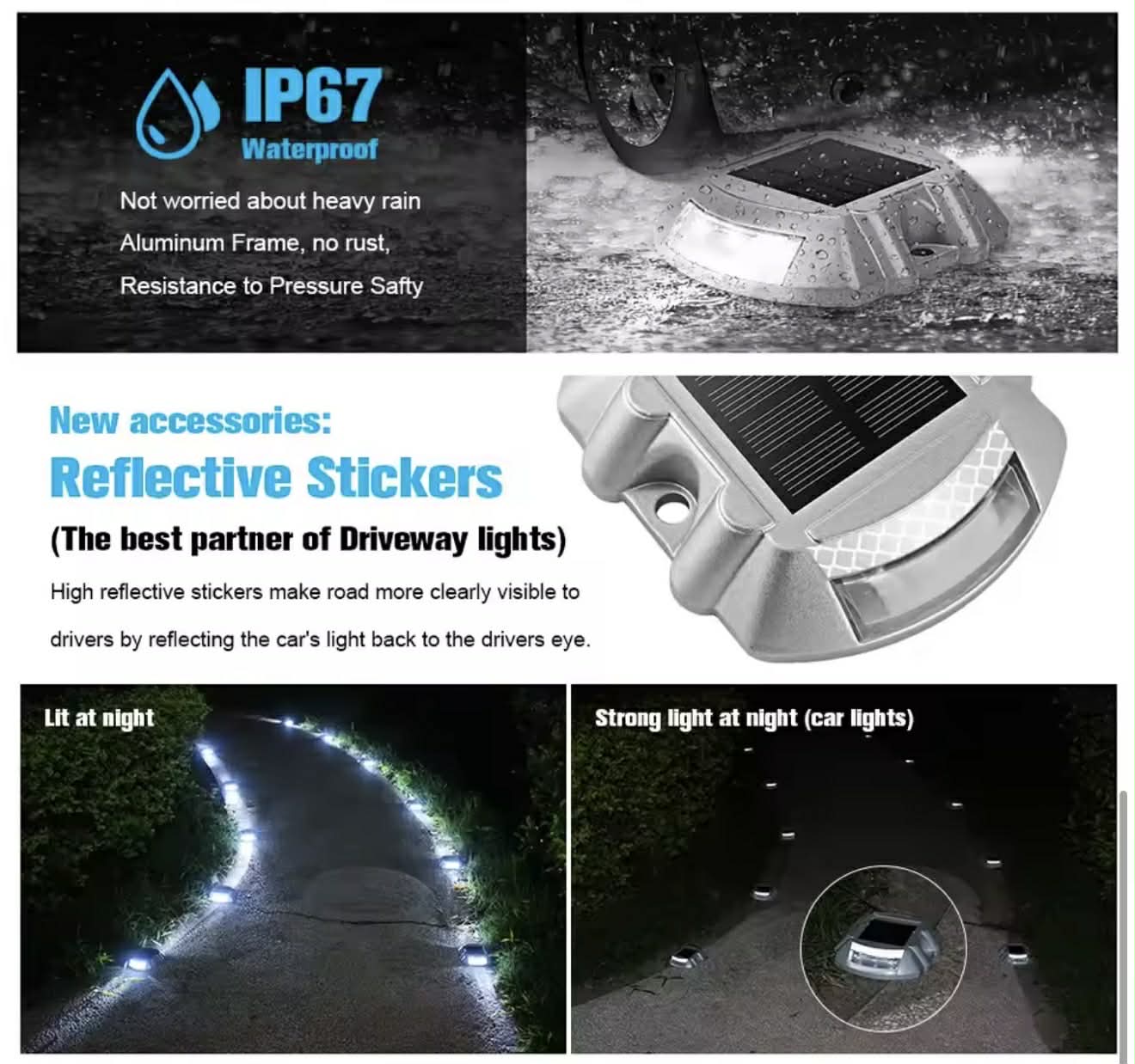 Solar LED Dock Light Driveway Marker Lights | 2pcs | 4 Colours