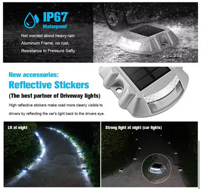 Solar LED Dock Light Driveway Marker Lights | 2pcs | 4 Colours