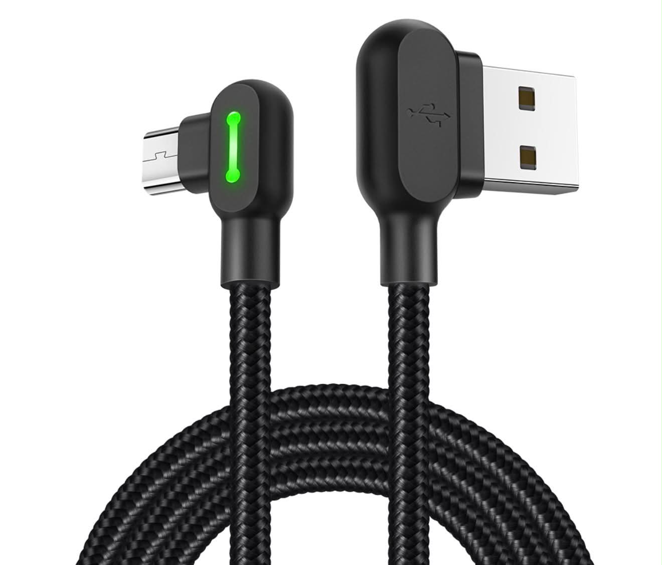 2PK Mcdodo CA-5772 USB A to Micro-USB 90° Charging & Data Transfer Cable W/Lights