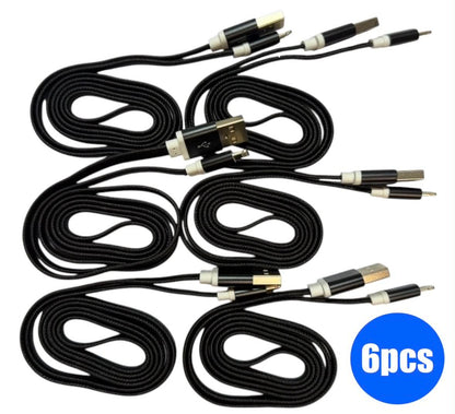 USB A to Lightning Flat Nylon Woven Charging Cable