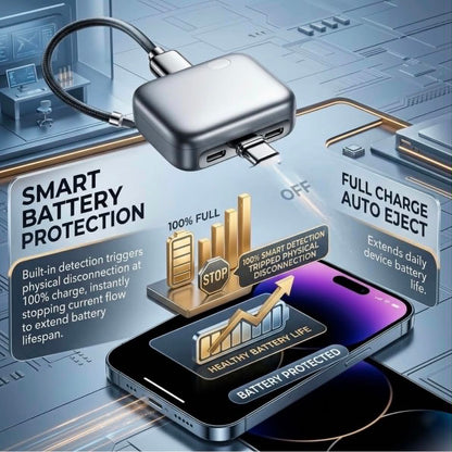 Full Charge Separator USB-C AI Smart Auto Power-Off Disconnect 140W