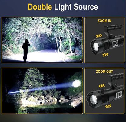Dual Head LED Searchlight Zoomable W/Detachable Handle