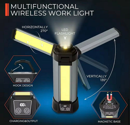 Floodlight P50+3*COB Mag Tail W/Telescopic Tripod | G13