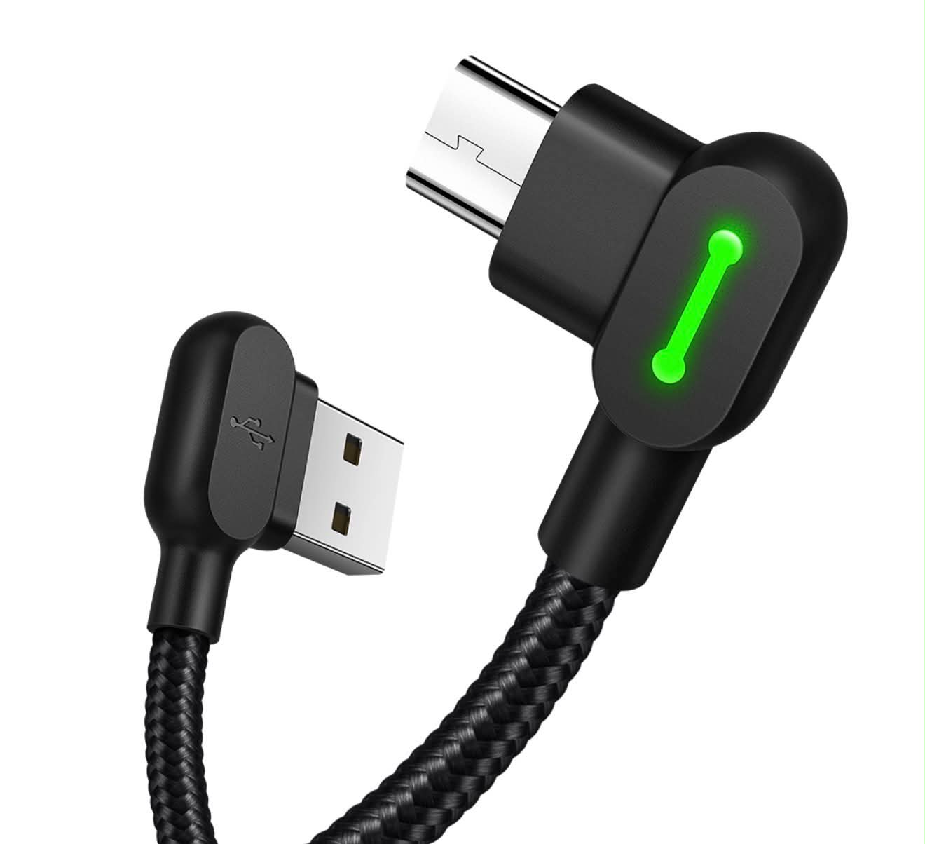 2PK Mcdodo CA-5772 USB A to Micro-USB 90° Charging & Data Transfer Cable W/Lights