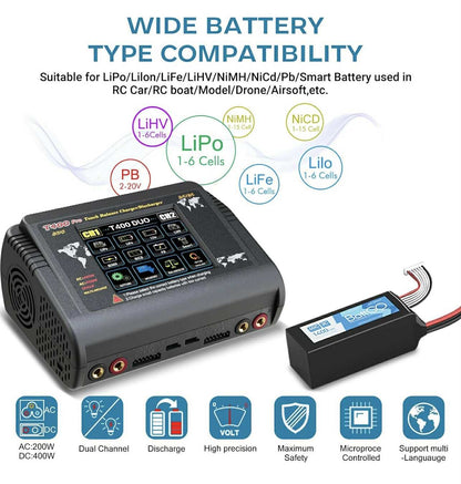 HTRC T400 Pro Dual Channel RC Lipo Battery Charger/Discharger