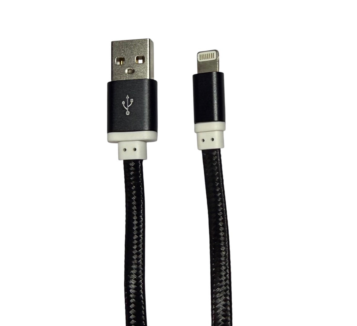 USB A to Lightning Flat Nylon Woven Charging Cable