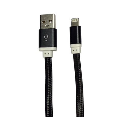 USB A to Lightning Flat Nylon Woven Charging Cable