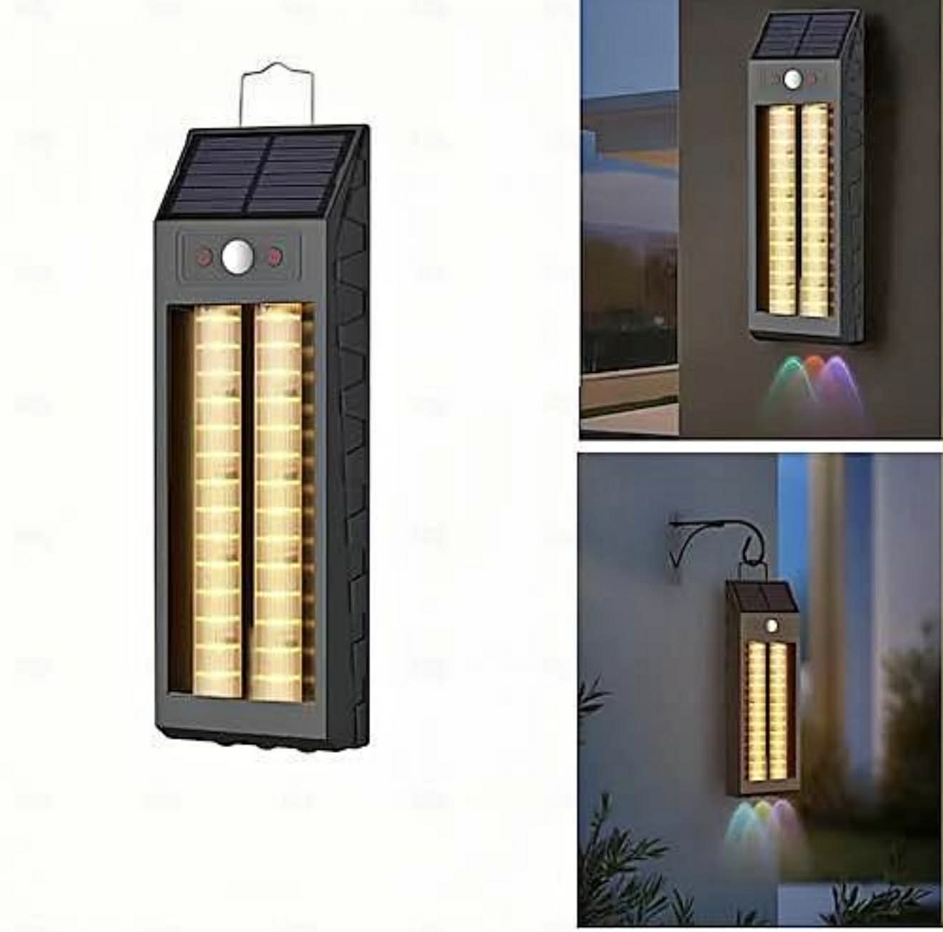 Solar Sensor Wall Lamp + Bottom Ambient Light W/Hanging Hook | HW 668-2