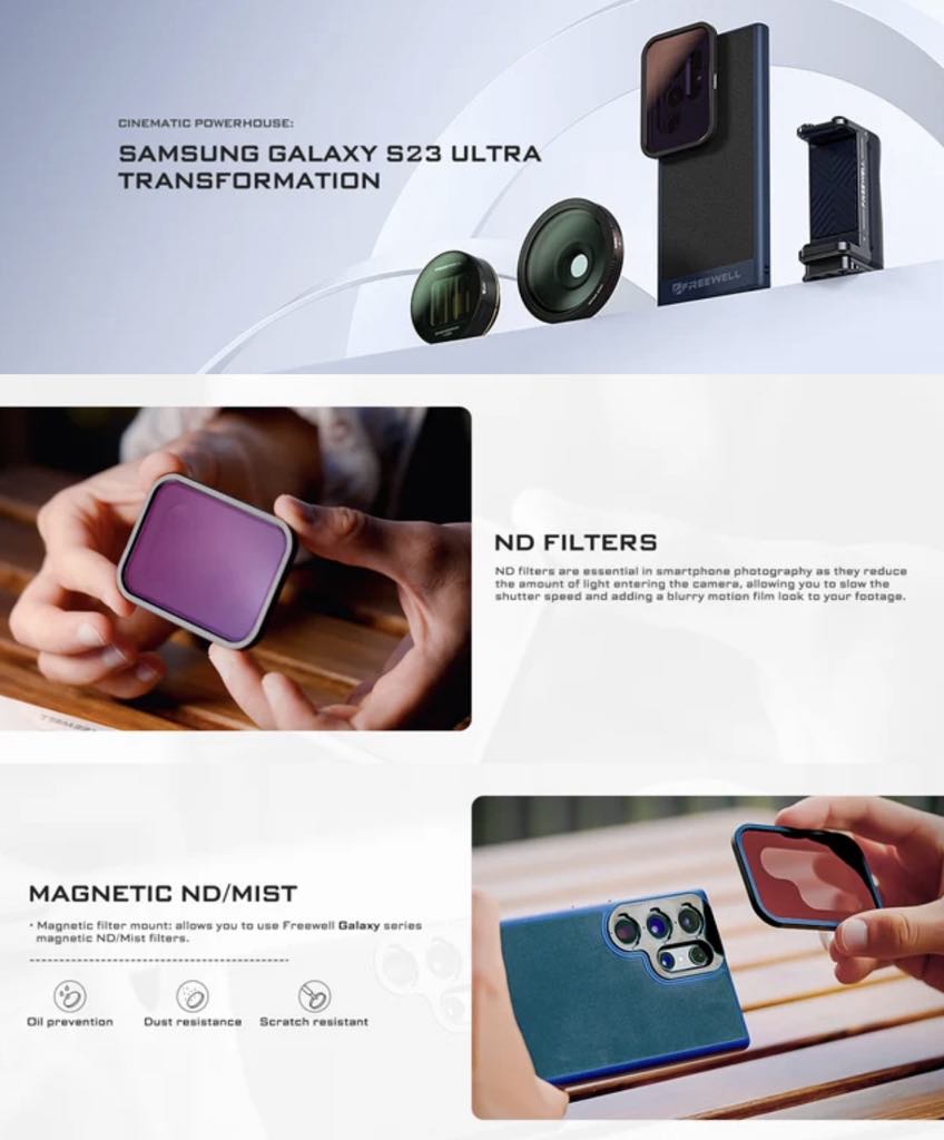 FREEWELL ND Filter 4Pack | Samsung Galaxy S24/S23 Ultra