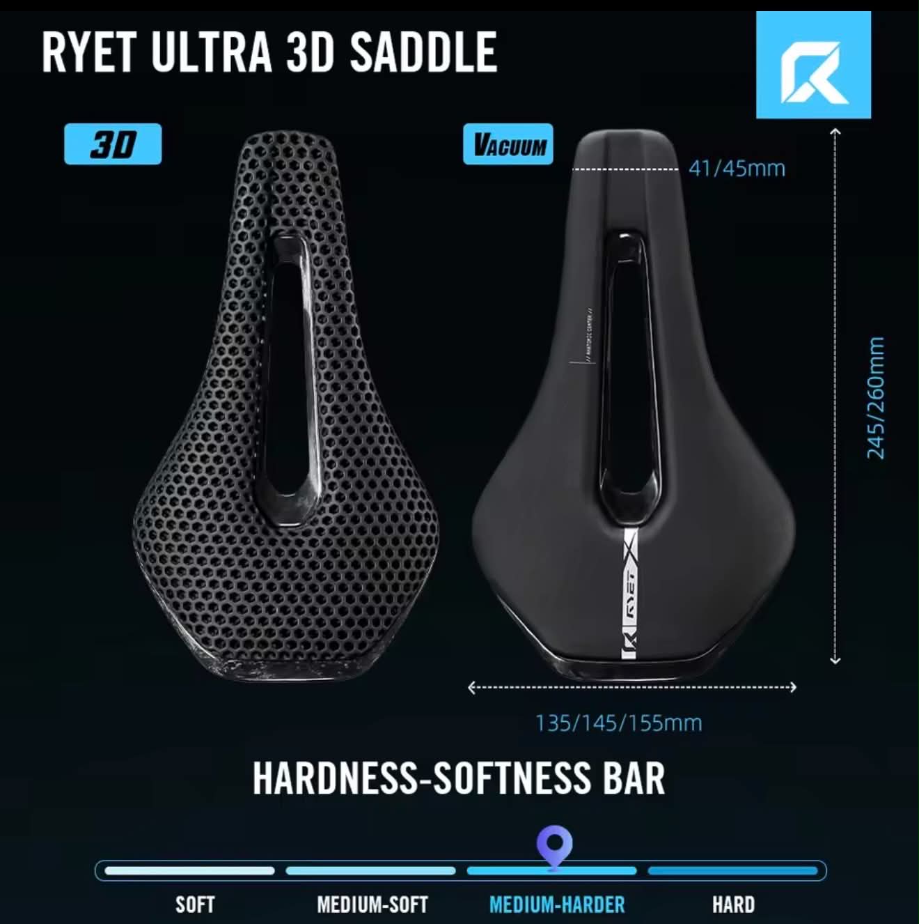 RYET CARBON WORKS K30 3D Printed Full Carbon Bicycle Saddle