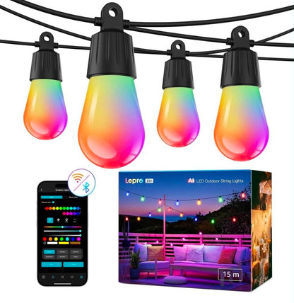 Lepro ZB1 AI Smart Outdoor String Lights W/APP | 15M