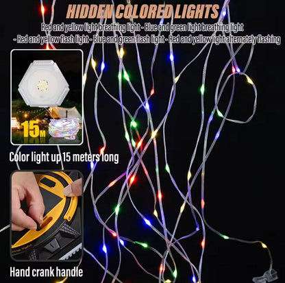 Camping Light + RGB Atmosphere String Light Solar W/Remote | D86-2