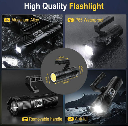 Dual Head LED Searchlight Zoomable W/Detachable Handle