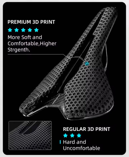 RYET Carbon PREMIUM 3D-Printed Honeycomb Bicycle Saddle | SD-T60-3D