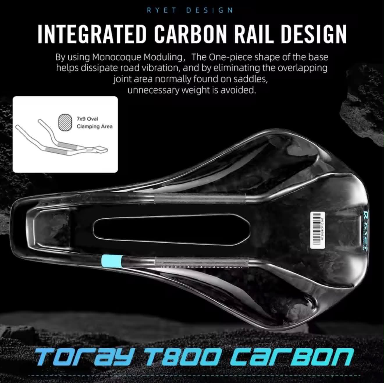 RYET CARBON WORKS K30 3D Printed Full Carbon Bicycle Saddle